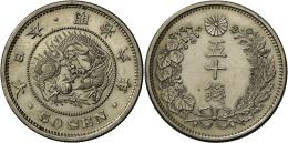 Japan: Kaiserreich, Mutsuhito 1867-1912: 50 Sen Jahr 6, Meiji Ära(1873), Osaka, Jacobs/Vermeule S. 4, Selten In Die - Japon