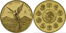 Mexiko - Anlagegold: LIBERTAD Proof Gold Series 2008: 1oz, ½oz, ¼oz, 1/10oz Und 1/20oz Im Echtholzetui Mit - Mexique