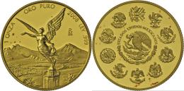 Mexiko - Anlagegold: LIBERTAD Proof Gold Series 2008: 1oz, ½oz, ¼oz, 1/10oz Und 1/20oz Im Echtholzetui Mit - Mexique
