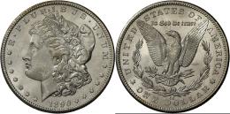 Vereinigte Staaten Von Amerika: 1 Dollar 1890 CC (Carson City), Auflage Nur 2.309.041 Ex., Lauf Verkaufszettel MS 63, Vo - Autres & Non Classés