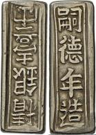 Vietnam: Silberbarren, Lang O.J. (1802-1883) Schriftzeichen Auf Allen 4 Seiten, Oben Und Unten Punzen, 143x415,6mm, 37,4 - Viêt-Nam