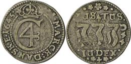 Dänemark: Christian IV. 1588-1648: 2 Mark 1645;10,53 G,  Hede 179, Sehr Schön. - Dänemark