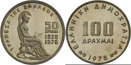 Griechenland: 2. Republik, Seit 1974: 100 Drachme 1978, Auflage: Nur 25.000 Exemplare, Min. Berieben, Polierte Platte/Pr - Greece