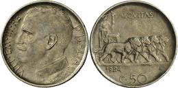 Italien: Vittorio Emanuel III. 1900-1943: 50 Centesimi 1924, Riffelrand, Gigante 169, Fast Vorzüglich. - 1900-1946 : Victor Emmanuel III & Umberto II