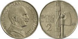 Italien: Vittorio Emanuel III. 1900-1943: 2 Lire 1927, Gigante 109, Selten, Kl. Kratzer, Fast Vorzüglich. - 1900-1946 : Victor Emmanuel III & Umberto II