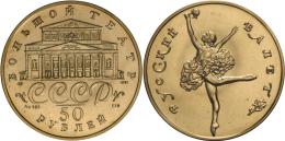 Russland - Anlagegold: Gold BALLERINA: 50 Rubel 1991, ¼oz (2.400 Ex.), Mit Zertifikat, 7.775g Fein, In Origilalfo - Russia