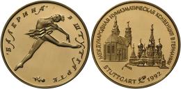 Russland: STUTTGART BALLERINA 1992 Zur Münzausstellung: Medaille Zu 50 Rubel ¼oz (NUR 500 Ex.) Im Samtetui M - Russland