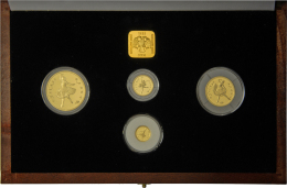 Russland - Anlagegold: GOLD BALLERINA-Set 1993 (nur 1.500 Sets): 100 Rubel ½oz, 50 Rubel ¼oz, 25 Rubel 1/1 - Russland