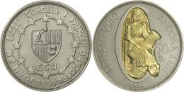 Andorra: LOT 4 Münzen: 50 Diners 5oz Silber Mit 3.5g Goldinlay, Sowie 3x 20 Diners Silber Mit Je 1.5g Goldinlay - Andorra