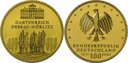 Deutschland - Anlagegold: 100 Euro 2013 G, Gartenreich Dessau-Wörltiz, J. 582, In Originalkapsel, Mit Zertifikat, S - Deutschland