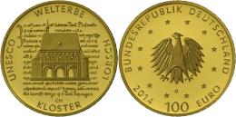 Deutschland - Anlagegold: 100 Euro 2014 D, Kloster Lorsch, J. 591, In Originalkapsel, Mit Zertifikat Und Originaletui, S - Germany