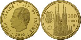 Spanien - Anlagegold: Gaudi, 200 € 2010, 13.5g Feingold, Nur 3000 Ex., Etui Zertifikat /Umkarton, Polierte Platte. - Spanien