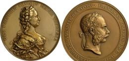 Haus Habsburg: Franz Joseph I. 1848-1916: Lot 2 Medaillen; Bronzemedaille 1869, Stempel Von J. Tautenhayn, Auf D. Besuch - Autres – Europe