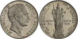 Bayern: Maximilian II. Joseph 1848-1864: Doppelgulden 1855, Mariengulden, AKS 168, Jaeger 84, Vorzüglich. - Autres & Non Classés