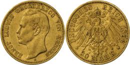 Hessen-Darmstadt - Anlagegold: Ernst Ludwig 1892-1918: 20 Mark 1896 A, Jaeger 224, Auflage: 15.000, Min. Randfehler, Kl. - Pièces De Monnaie D'or