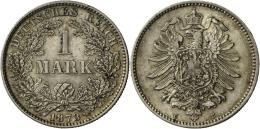 Umlaufmünzen 1 Pf. - 1 Mark: 1 Mark 1873 C, Jaeger 9, Auflage 18 Tsd, Sehr Schön-vorzüglich. - Taler & Doppeltaler