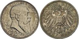 Baden: Friedrich I. 1852-1907: Lot 2 Stück, 5 Mark 1902 Und 2 Mark 1902, 50.jähriges Regierungsjubiläum, - Taler & Doppeltaler