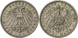 Lübeck: 2 Mark 1904 A, Jaeger 81, Sehr Schön-vorzüglich. - Taler & Doppeltaler