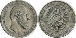 Mecklenburg-Schwerin: Friedrich Franz II. 1842-1883: 2 Mark 1876 A, Jaeger 84, Sehr Schön. - Taler & Doppeltaler