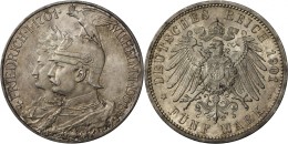 Preußen: Wilhelm II. 1888-1918: 5 Mark 1901, Jaeger 106, In Hervorragender Qualität, Patina, Winz. Randfehler - Taler & Doppeltaler