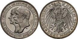 Preußen: Wilhelm II. 1888-1918:3 Mark 1901, Universität Breslau, Jaeger 108,  Erstabschlag, Winz. Kratzer, Fa - Taler Et Doppeltaler