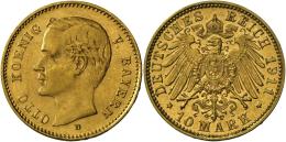 Bayern: Otto 1886-1913: 10 Mark, 1911 D, Jaeger 201, Gold 900/1000; 3,92 G, Vorzüglich. - Goldmünzen