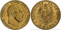Preußen: Wilhelm I. 1861-1888: 10 Mark 1879 A, Jaeger 245,Gold 900, 3,982 G, Sehr Schön. - Goldmünzen