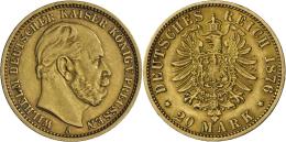 Preußen: Wilhelm I. 1861-1888:20 Mark 1876 A, Jaeger 246, Sehr Schön - Gold Coins