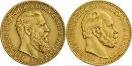 Preußen (Ansbach-Bayreuth): Goldmedaille Zu 20 Mark 1888 A, VS: Wilhelm I., RS: Friedrich III., Mit Der Münzr - Other & Unclassified