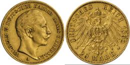 Preußen: Wilhelm II. 1888-1918: 20 Mark 1892 A, Jaeger 252, Kratzer, Sehr Schön. - Monete D'oro