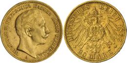 Preußen: Wilhelm II. 1888-1918: 20 Mark 1895 A, Jaeger 252, Kratzer Auf Av, Sehr Schön. - Goldmünzen
