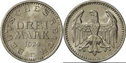 Weimarer Republik: 3 Reichsmark 1925 F, Feiner Matter Stempelglanz. - Sonstige & Ohne Zuordnung