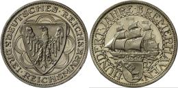 Weimarer Republik: 3 Reichsmark 1927 A, Bremerhaven, J. 325, Nur Feinste Berühungen, Polierte Platte. - Autres & Non Classés