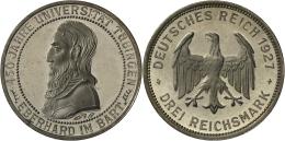 Weimarer Republik: 3 Reichsmark 1927 F, Universität Tübingen, J. 328, Fingerabdrücke, Min. Berührt, - Autres & Non Classés