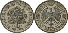 Weimarer Republik: 5 Reichsmark 1928 F, Eichbaum, J. 331, Herrlich Zaponiert, Polierte Platte. - Other & Unclassified