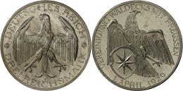 Weimarer Republik: 3 Reichsmark 1929 A, Waldeck, Jaeger 337,Patinaansatz, Polierte Platte. - Other & Unclassified