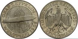 Weimarer Republik: 5 Reichsmark 1930 A, Zeppelin, Jaeger 343, Polierte Platte. - Autres & Non Classés