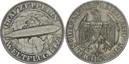 Weimarer Republik: 5 Reichsmark 1930 A, Zeppelin, Jaeger 343, Fast Vorzüglich. - Autres & Non Classés