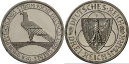 Weimarer Republik: 3 Reichsmark 1930 F, Rheinland-Räumung, Jaeger 345, Polierte Platte. - Sonstige & Ohne Zuordnung