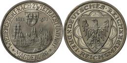 Weimarer Republik: 3 Reichsmark 1931 A, Magdeburg, Jaeger 347, Feine Bläuliche Patina, Polierte Platte. - Sonstige & Ohne Zuordnung