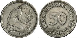 Bundesrepublik Deutschland 1948-2001: 50 Pfennig 1950 G, Bank Deutscher Länder, Jaeger 379, Sehr Schön. - Other & Unclassified