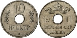 Deutsch-Ostafrika: 10 Heller 1911 A, Sehr Schönes Stück Fast Prägefrisch. - German East Africa