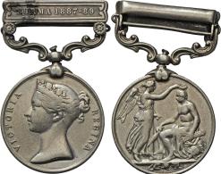 Medaillen Alle Welt: Indien-Victoria 1837-1901: India General Service Silbermedaille; 1 Clasp: Burma 1887-89; 36 Mm, Ran - Ohne Zuordnung