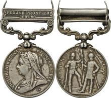 Medaillen Alle Welt: Indien-Victoria 1837-1901: Lot 2 Stück; India General Service Silbermedaille; 2 Clasps: Punjab - Unclassified