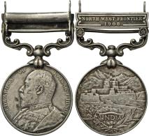 Medaillen Alle Welt: Indien-Edward VII. 1901-1910: India General Service Silbermedaille; 1 Clasp: North Western Frontier - Ohne Zuordnung