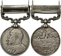 Medaillen Alle Welt: Indien-Edward VII. 1901-1910: India General Service Silbermedaille; 1 Clasp: North Western Frontier - Unclassified