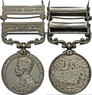 Medaillen Alle Welt: Indien-Georg V. 1910-1936: India General Service Silbermedaille; 2 Clasps: Afghanistan N.W.F. 1919 - Unclassified