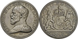 Medaillen Deutschland: Bayern, Ludwig III., 1913-1918: Versilberte Zinnsteckmedaille 1914-1916 (von R. Klein), Sog. Baye - Other & Unclassified