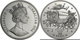 Gibraltar: POBJOY MINT LTD Prägte ECU-Münzen: 4x 70 ECUs Zu Je 155g Feinsilber, Alle Im Zumeist Roten Etui, PP - Griechenland