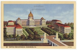 Harrisburg PA, Capitol Park Extension - C1930s Vintage Pennsylvania Postcard - Harrisburg